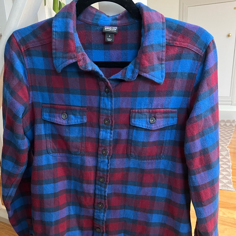 Patagonia Red and Blue Plaid Shirt